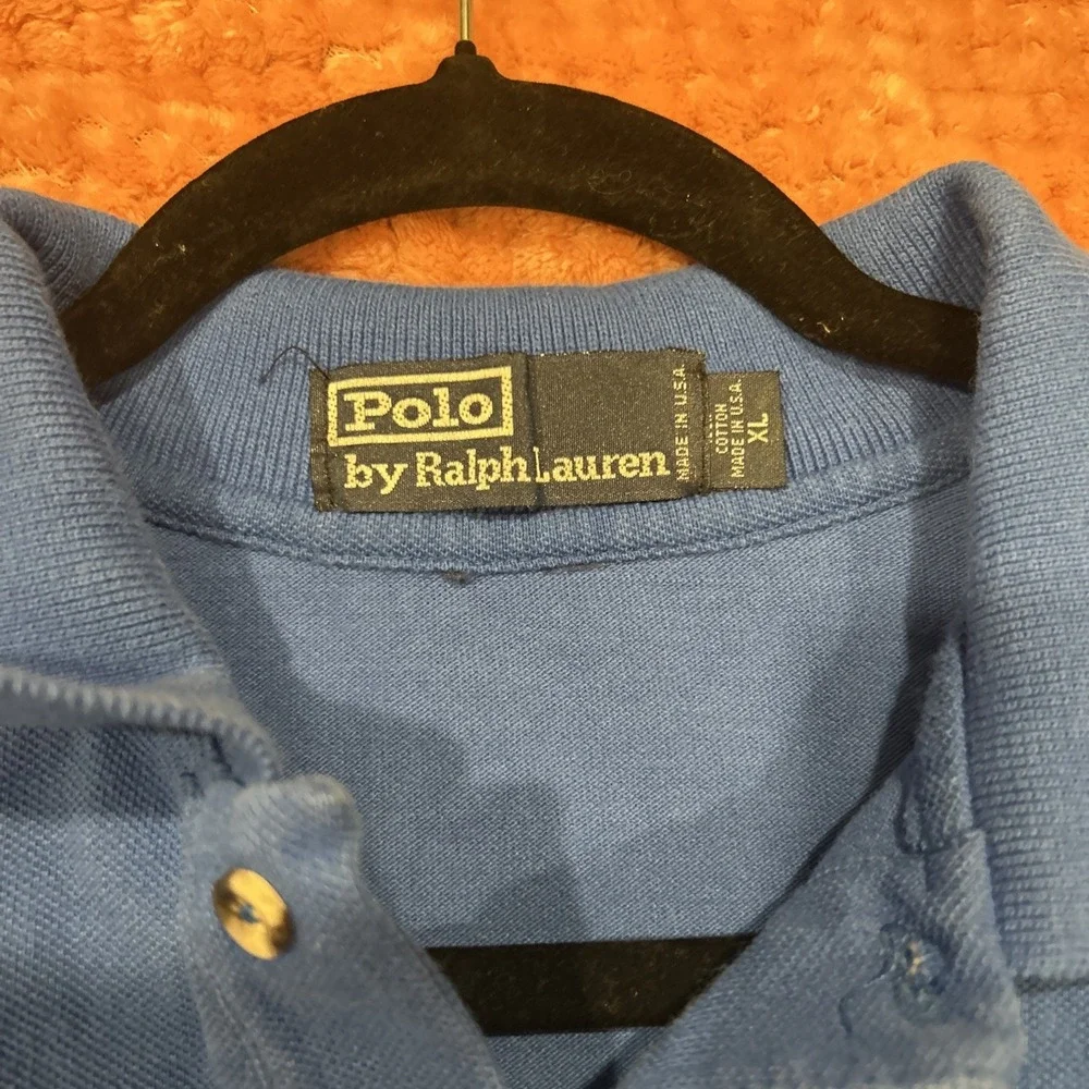 Polo by Ralph Lauren XL Short Sleeves Shirt Blue With Red Logo